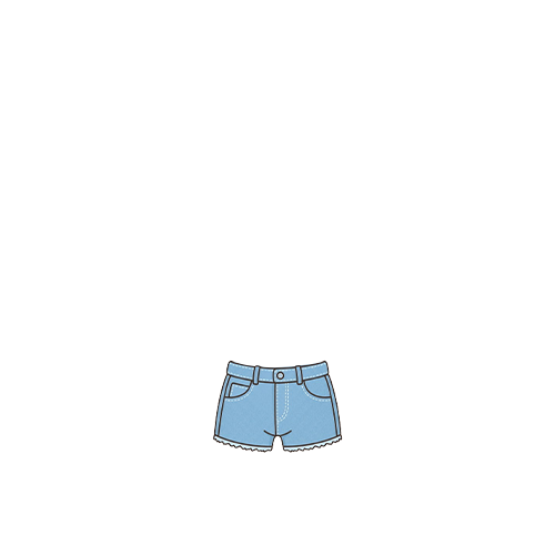 레이스 데님 숏팬츠