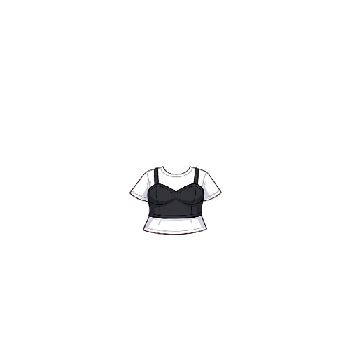 트렌디 블랙 뷔스티에 레이어드 티